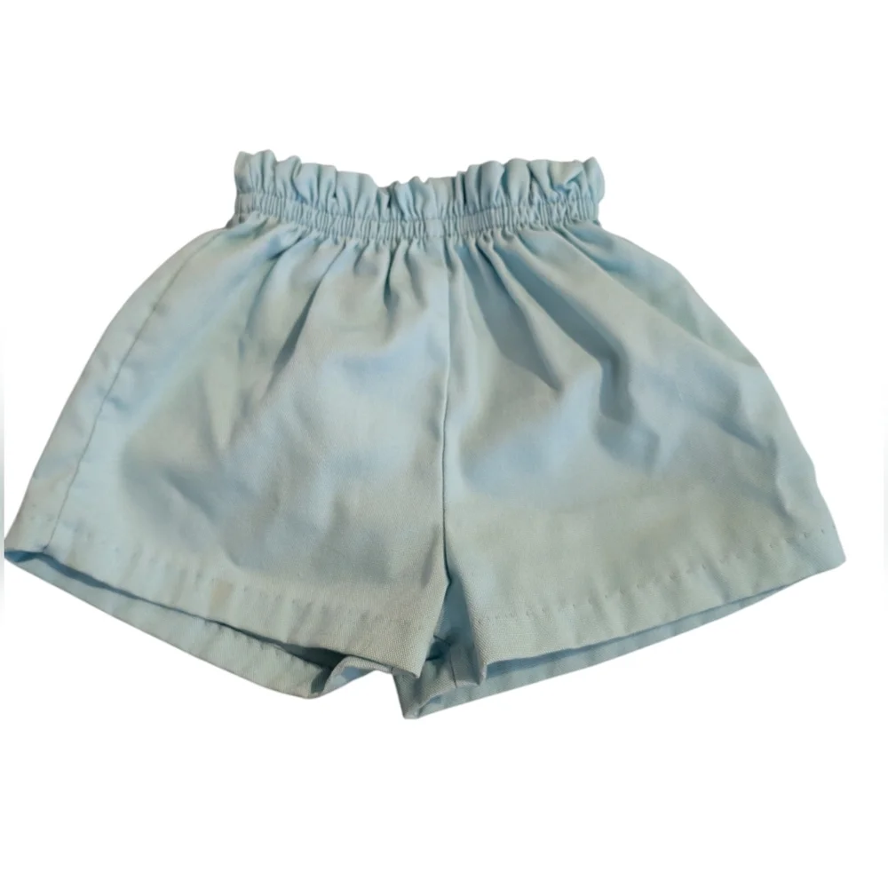 70s Vintage Light Blue High Waisted Elastic Healthtex Girls‎ Shorts Size 4
